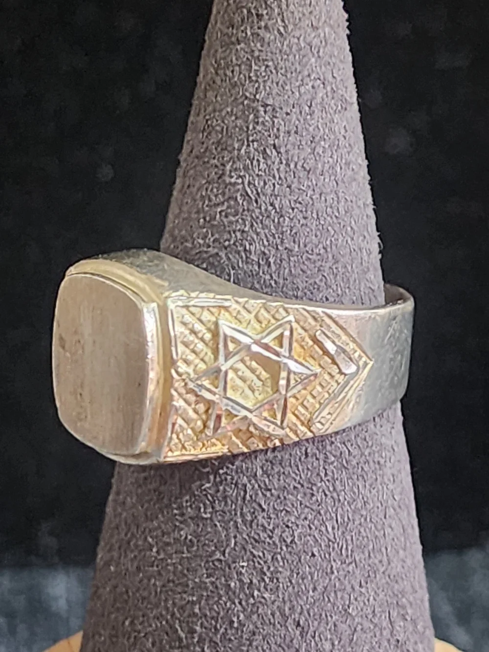 Sterling silver ring, men's signet ring, Star of David jewelry, Magen David ring
